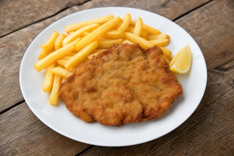 Vepřový řízek, hranolky